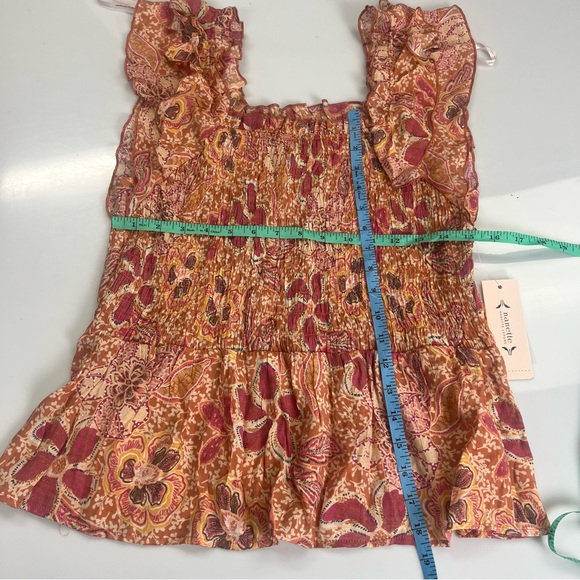 Nanette Lepore women’s orange floral top  M L5-31 - Picture 5 of 5